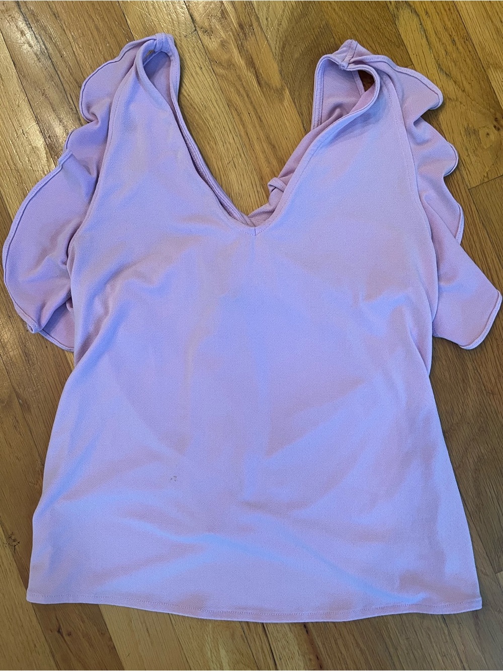 Banana Republic Lilac V-Neck Ruffle Top